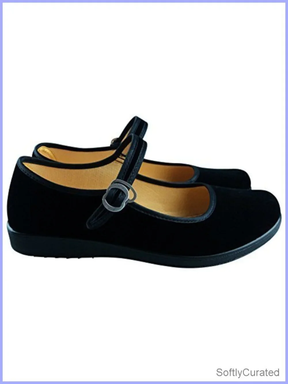 Velvet Mary Jane Flats Cotton Sole Dance Yoga Shoes